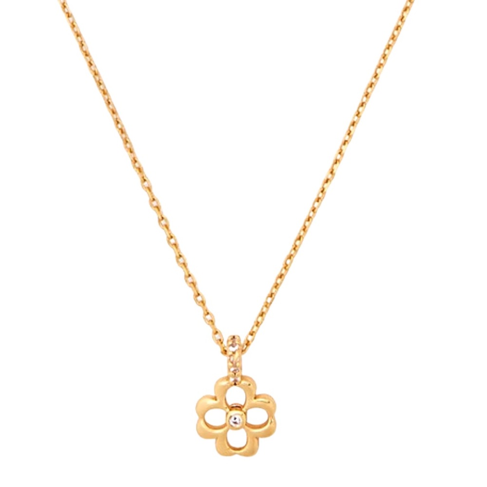 KATE SPADE • Gold Spade Floral Mini Pendant Necklace